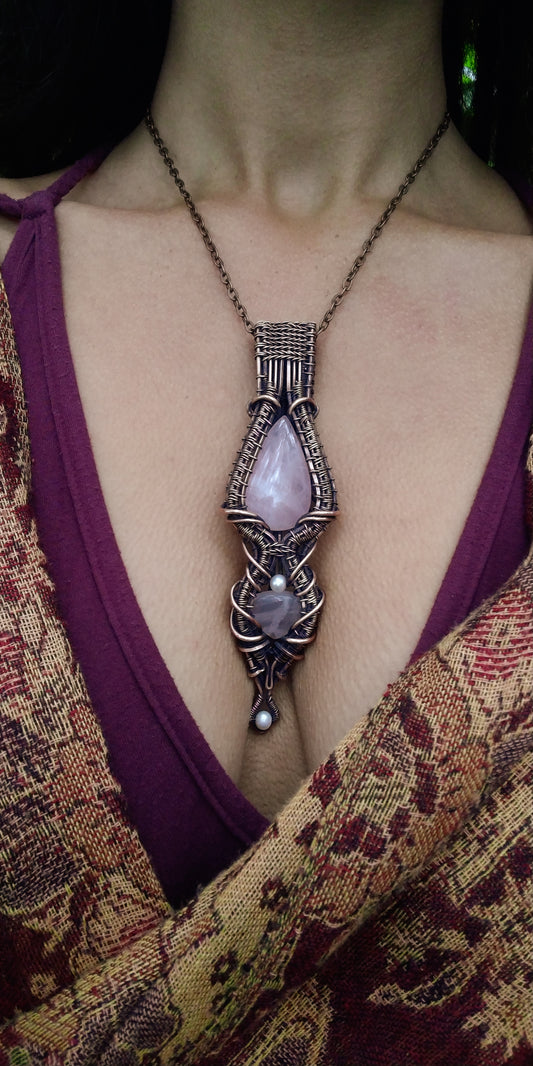 'Heart Alchemy Talisman' Double Rose Quartz