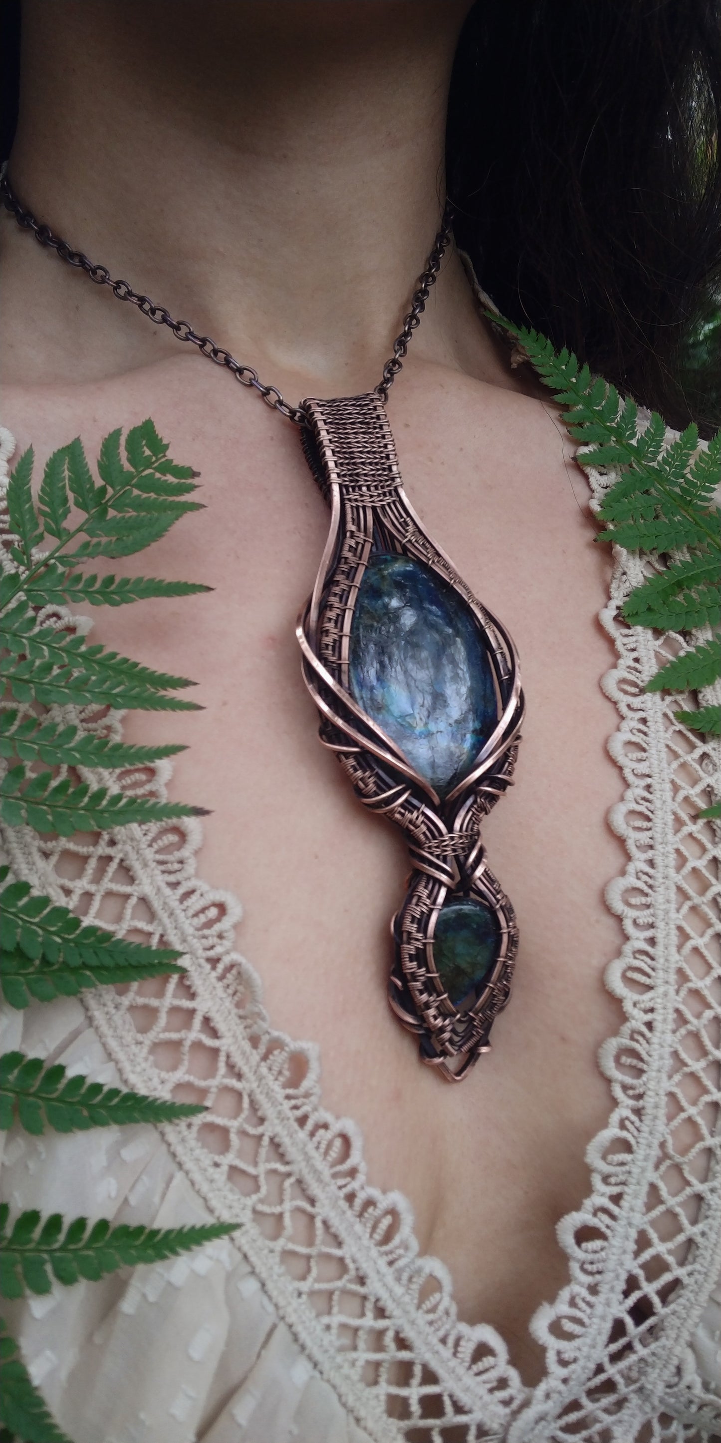 Statement Rainbow Labradorite pendant