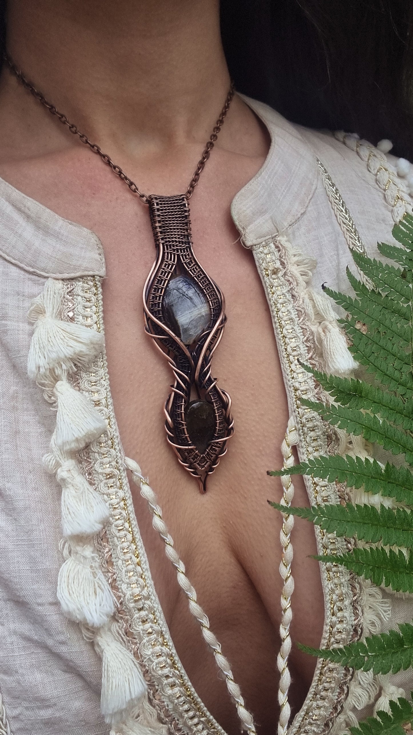 Double Banded Onyx in antiqued copper