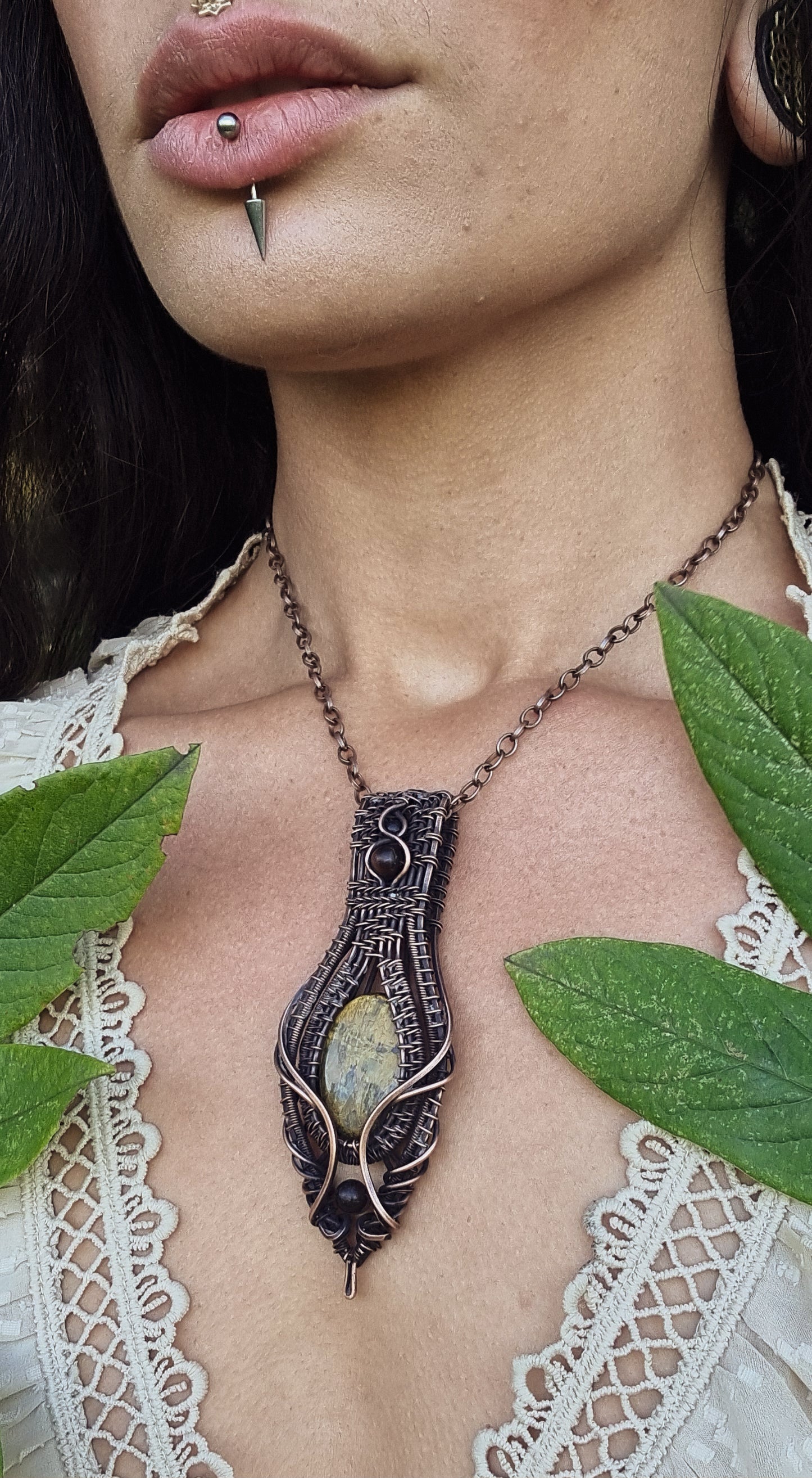 Solar Fire Talisman - Nellite & Red Tiger Eye