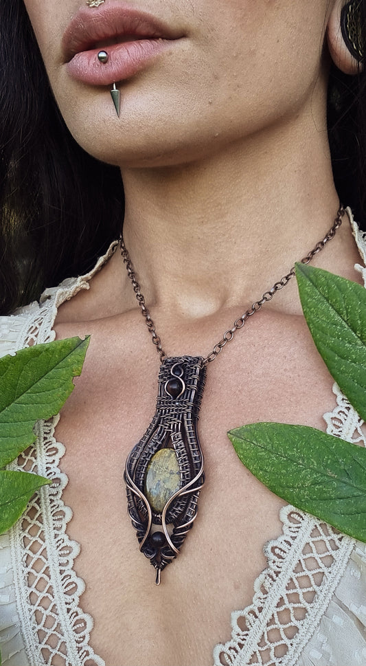 Solar Fire Talisman - Nellite & Red Tiger Eye