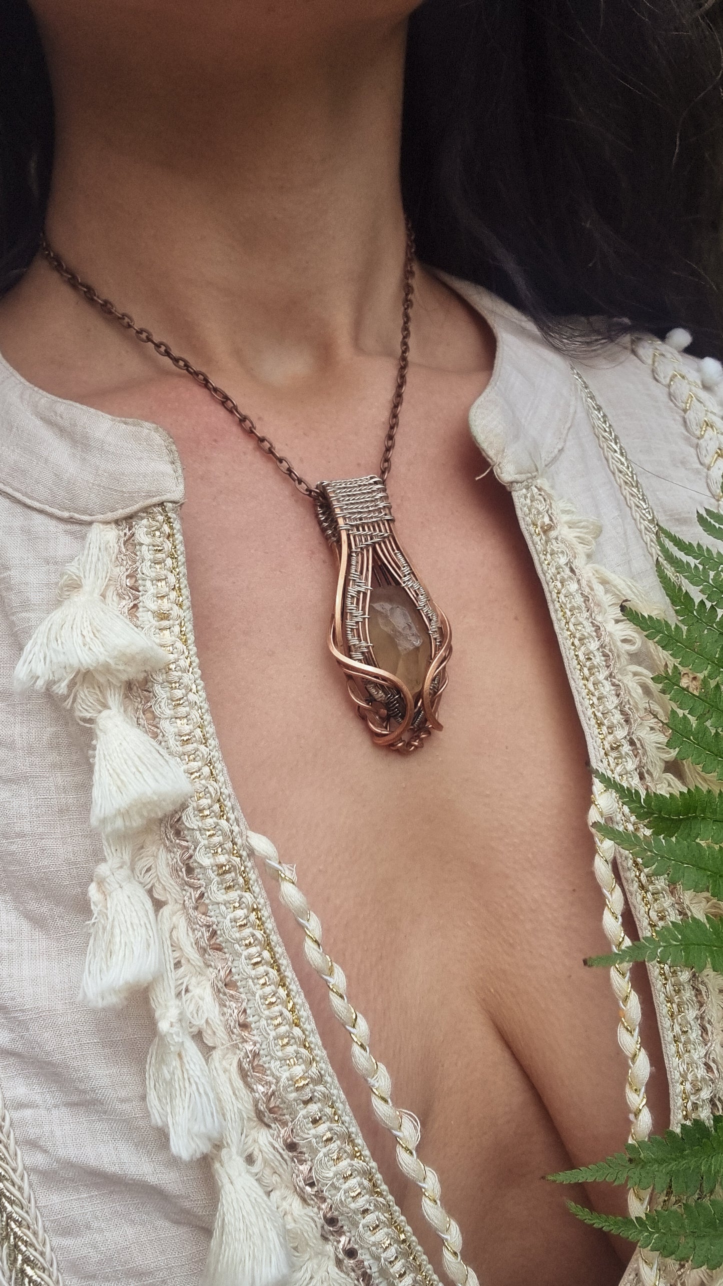 Libyan Tektite in 925 silver & copper