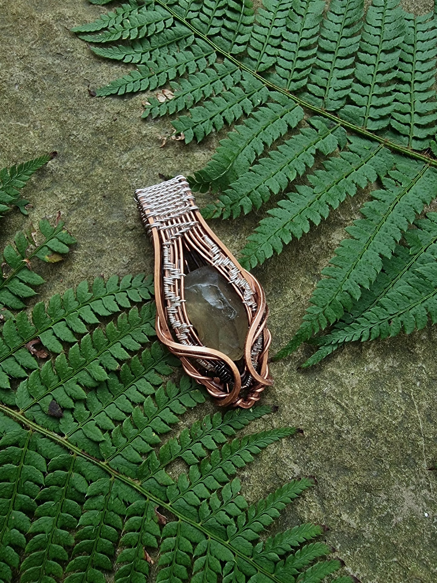 Libyan Tektite in 925 silver & copper