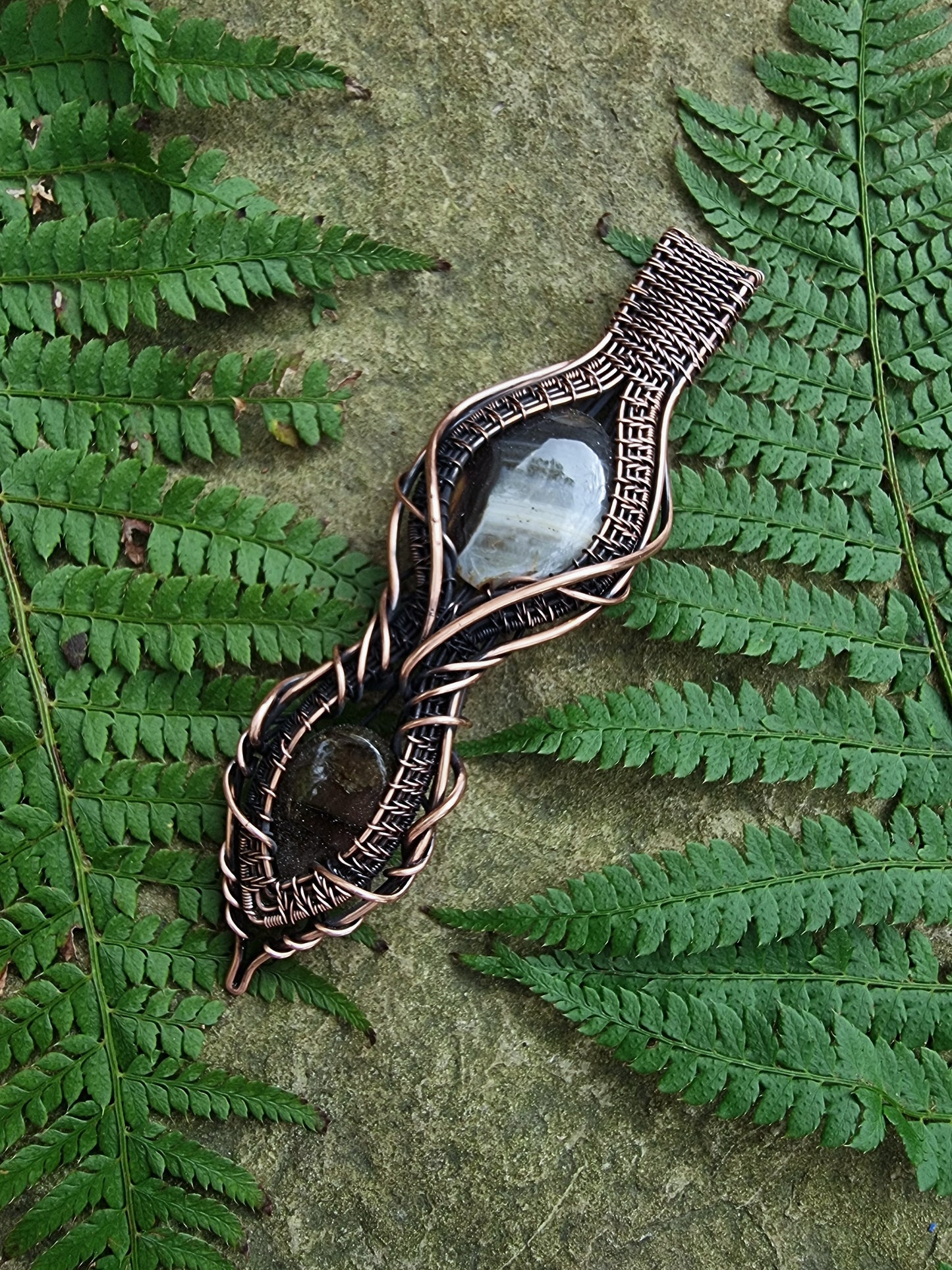 Double Banded Onyx in antiqued copper
