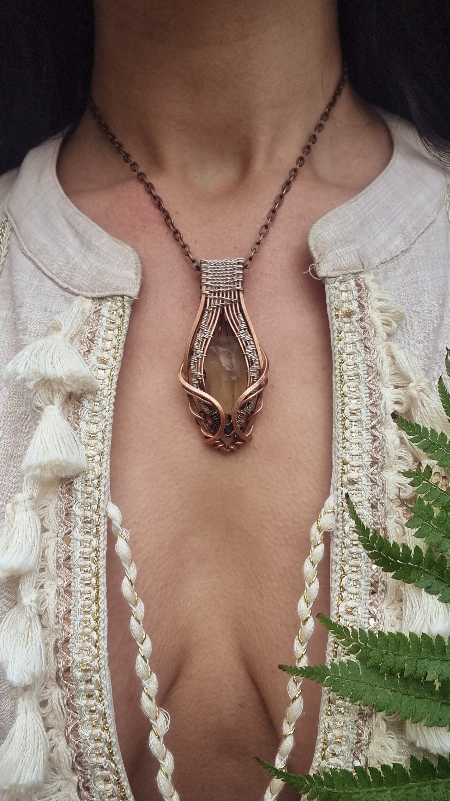 Libyan Tektite in 925 silver & copper