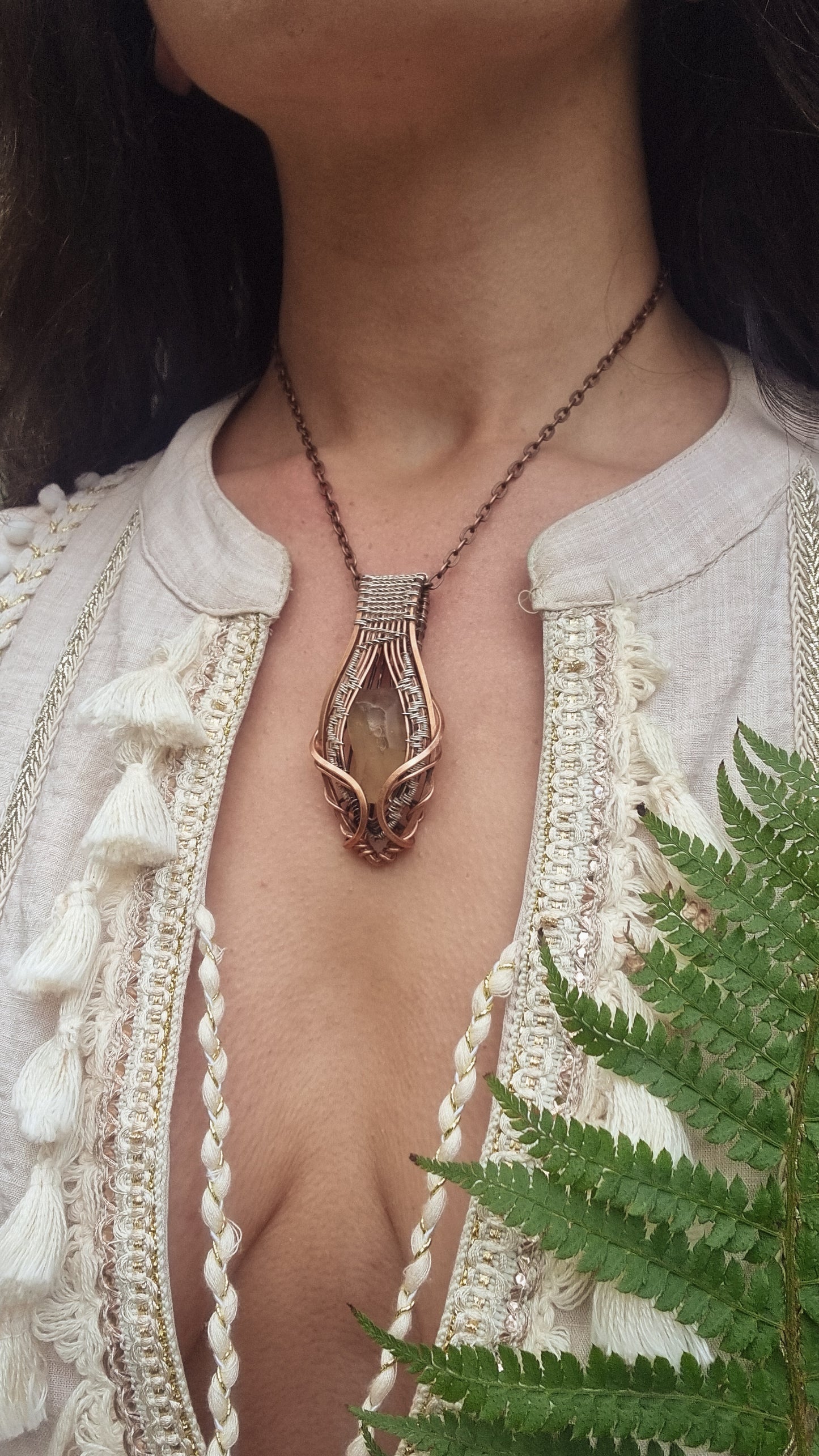 Libyan Tektite in 925 silver & copper